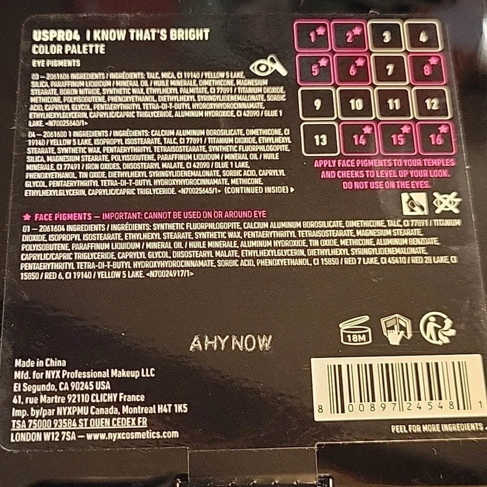 NYX bold palette